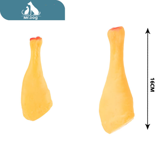 Juguete para mascota muslo de pollo 16×6,5cm paq. con 12 pzas