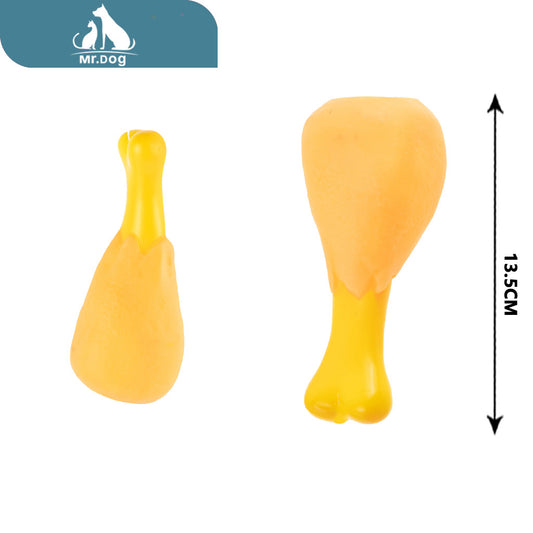 Juguete para mascota muslo de pollo redondo 13,5×6 cm paq. con 12 pzas