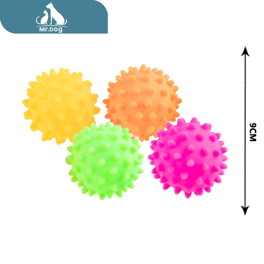 Juguete para mascota pelota de masaje de 9 cm paq. con 12 pzas
