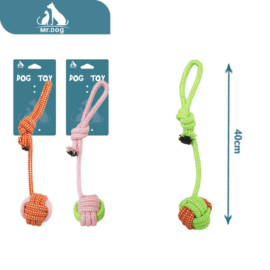 Juguete para mascota b042 bola colgante portátil de dos colores 40 cm 110 g paq. con 12 pzas