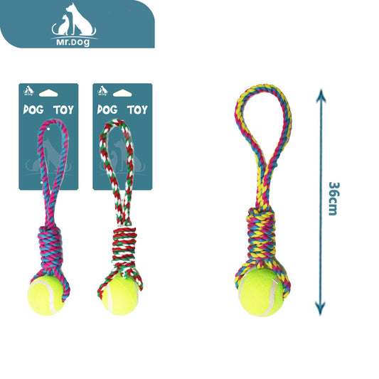 Juguete para mascota b063 pelota de tenis portátil de 7 anillos, 36 cm, 130 g paq. con 12 pzas
