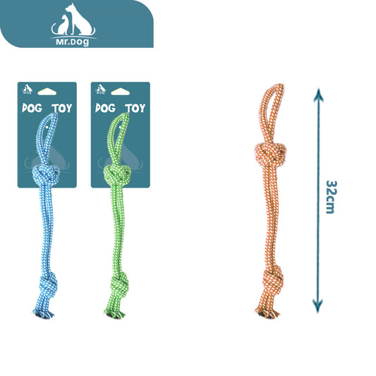 Juguete para mascota d016 bola de flores de mano con un solo nudo, 32 cm, 45 g paq. con 12 pzas
