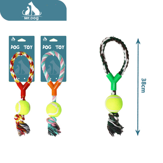 Juguete para mascota de tenis blka024 de tres hilos en forma de y, 38 cm, 160 g paq. con 12 pzas