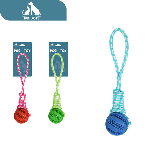 Juguete para mascota de sandía portátil de tpr cuerda de algodón paq. con 12 pzas