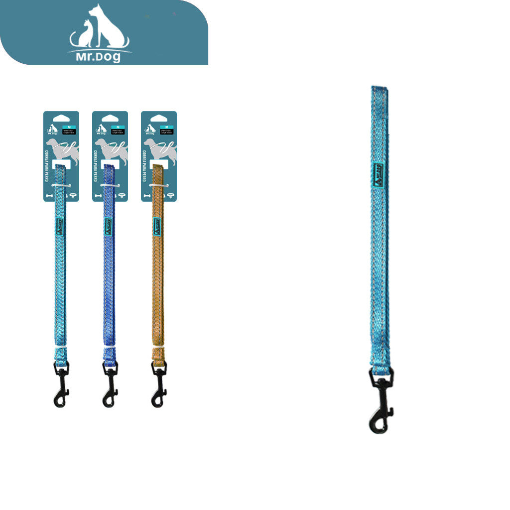 Correa de tracción de 1,2 m y 1,5 cm con tiras bicolores y reflectantes paq. con 12 pzas