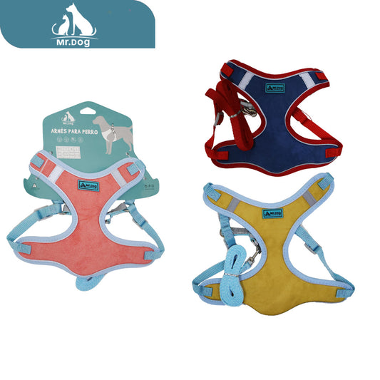 Set de Arnés escudo de gamuza en el pecho con cuerda de tracción paq. con 6 pzas