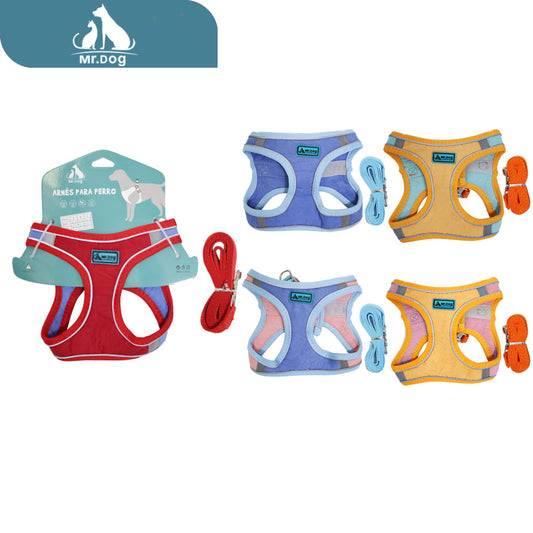Set de Arnés de pecho de gamuza x16f con cuerda de tracción paq. con 6 pzas