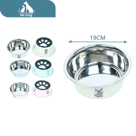 Plato para mascota para perros con forma de huella de color, 19 cm paq. con 12 pzas