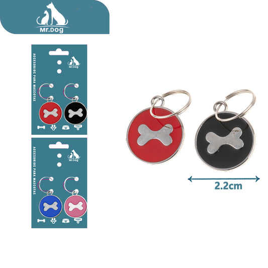 Adorno para mascota de identificación para perros 2.2ccm, 2 por tarjeta paq. con 12 pzas