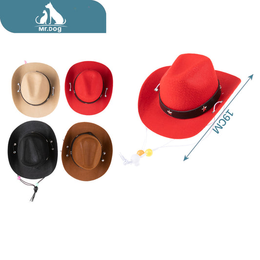 Sombrero de vaquero con cordón elástico de estrella de cinco puntas gdnzm01119167 colores variados paq. con 12 pzas