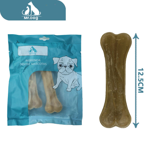 Hueso para mascota prensado natural pb5 natural 12,5 cm 2 piezas 6065 g paq. con 12 pzas
