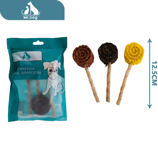 Hueso para mascota de trituración ms9 colores variados, 12,5 cm, 15 unidades, 8 g paq. con 12 pzas
