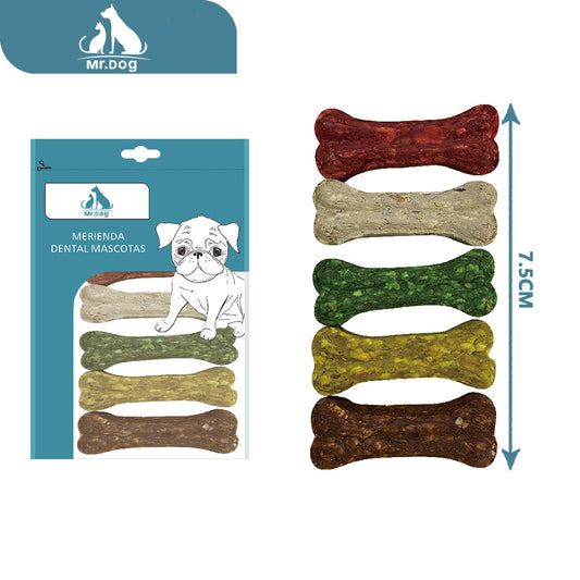 Hueso para mascota triturado mb3 color natural, 6,35 cm, 5 unidades, 2025 g paq. con 12 pzas
