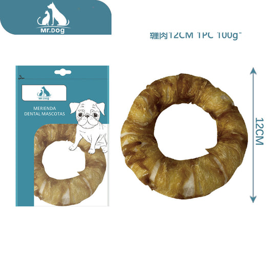 Hueso para mascota de carne blanqueada cwcr5 con envoltura de espuma envoltura de carne de 12 cm, 100 g paq. con 12 pzas