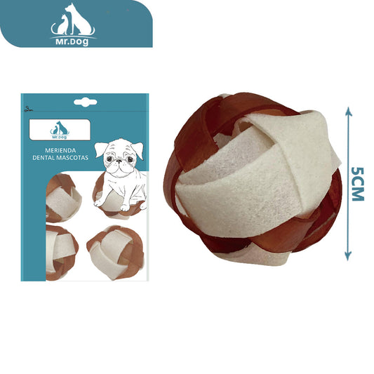 Hueso para mascota de doble color wkb blanca y roja 3 piezas paq. con 12 pzas