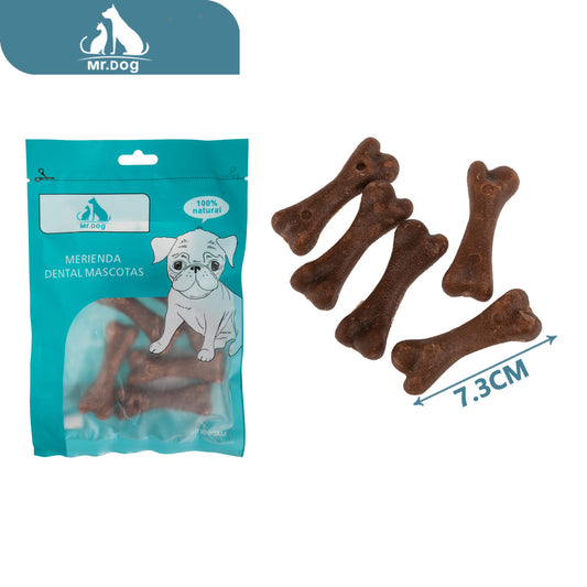 Hueso para mascota para limpieza dental sabor a carne de res 7,3 cm 2123 g paq. con 12 pzas