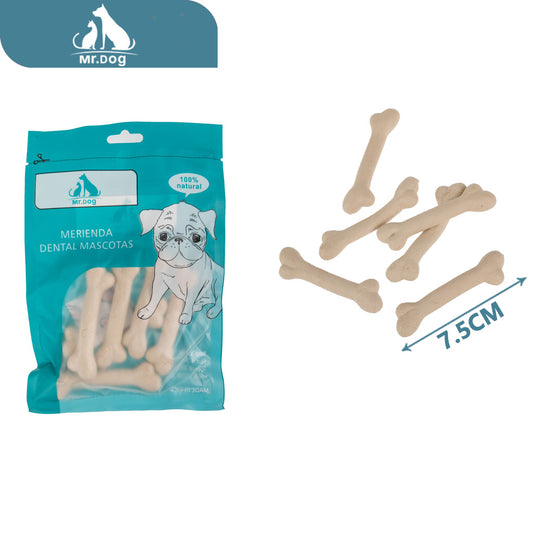 Hueso para mascota de leche 7,5 cm 9,510,5 g paq. con 12 pzas