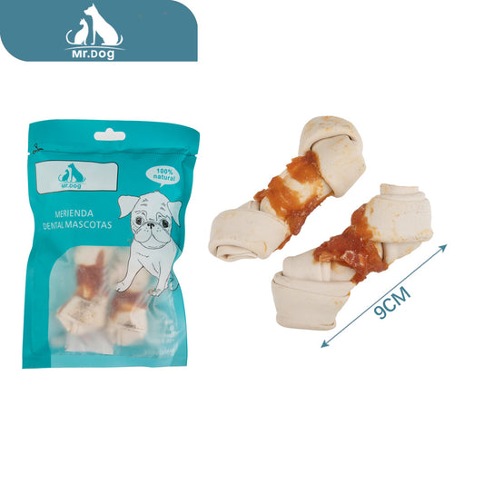 Hueso para mascota de pollo 4550 g en 4 bolsas de colores de 4,5 g 2 unidades paq. con 12 pzas