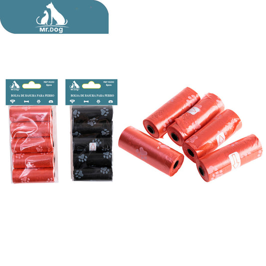 5 rollos de bolsas de basura impresas paq. con 12 pzas