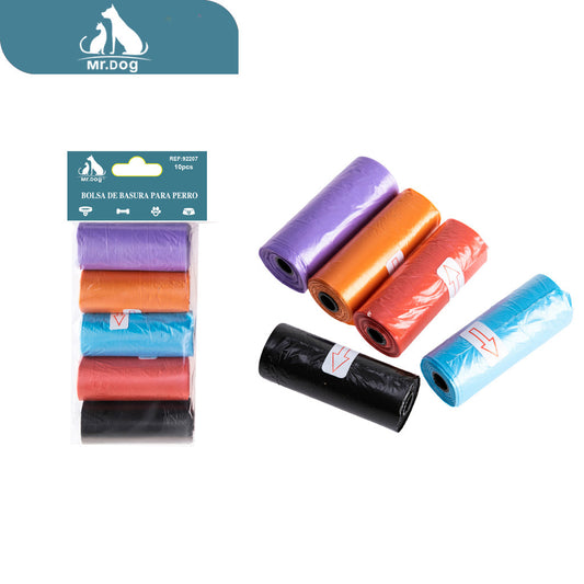 10 rollos de bolsas de basura de un solo color colores mezclados paq. con 6 pzas