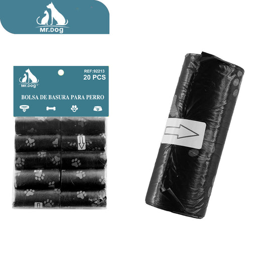 20 rollos de bolsas de basura negras sólidas paq. con 6 pzas