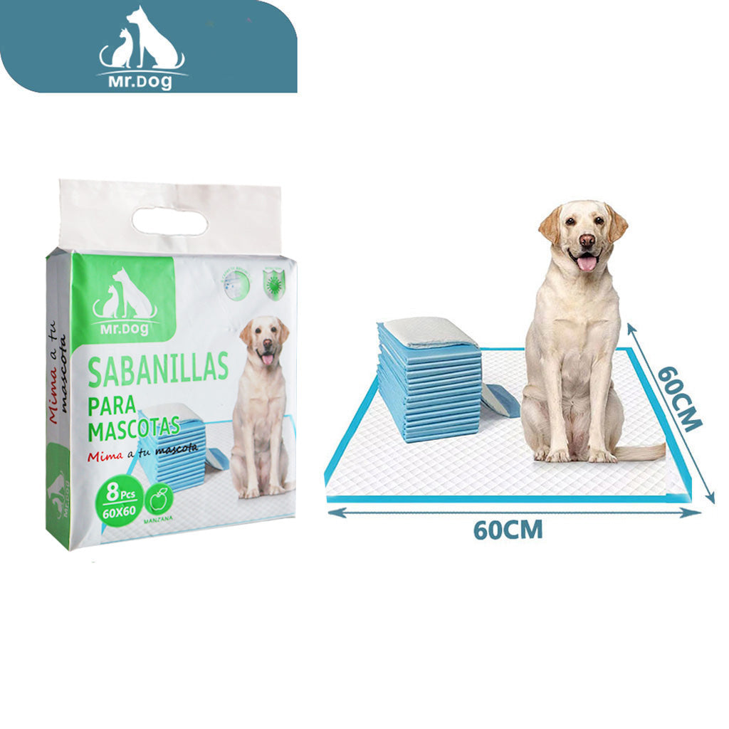 Sabanilla para orinar para perros y mascotas, 60×60 cm, 8 unidades, con aroma a manzana paq. con 30 pzas