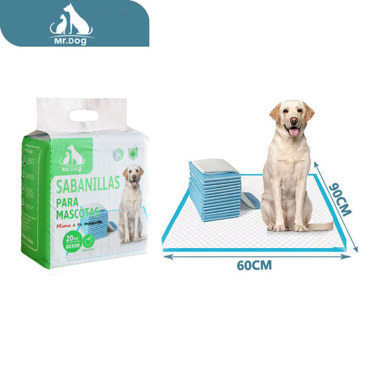 Sabanilla urinario para mascotas, aroma a manzana, 60×90 cm, 20 unidades por paquete, 10 paquetes por caja paq. con 20 pzas