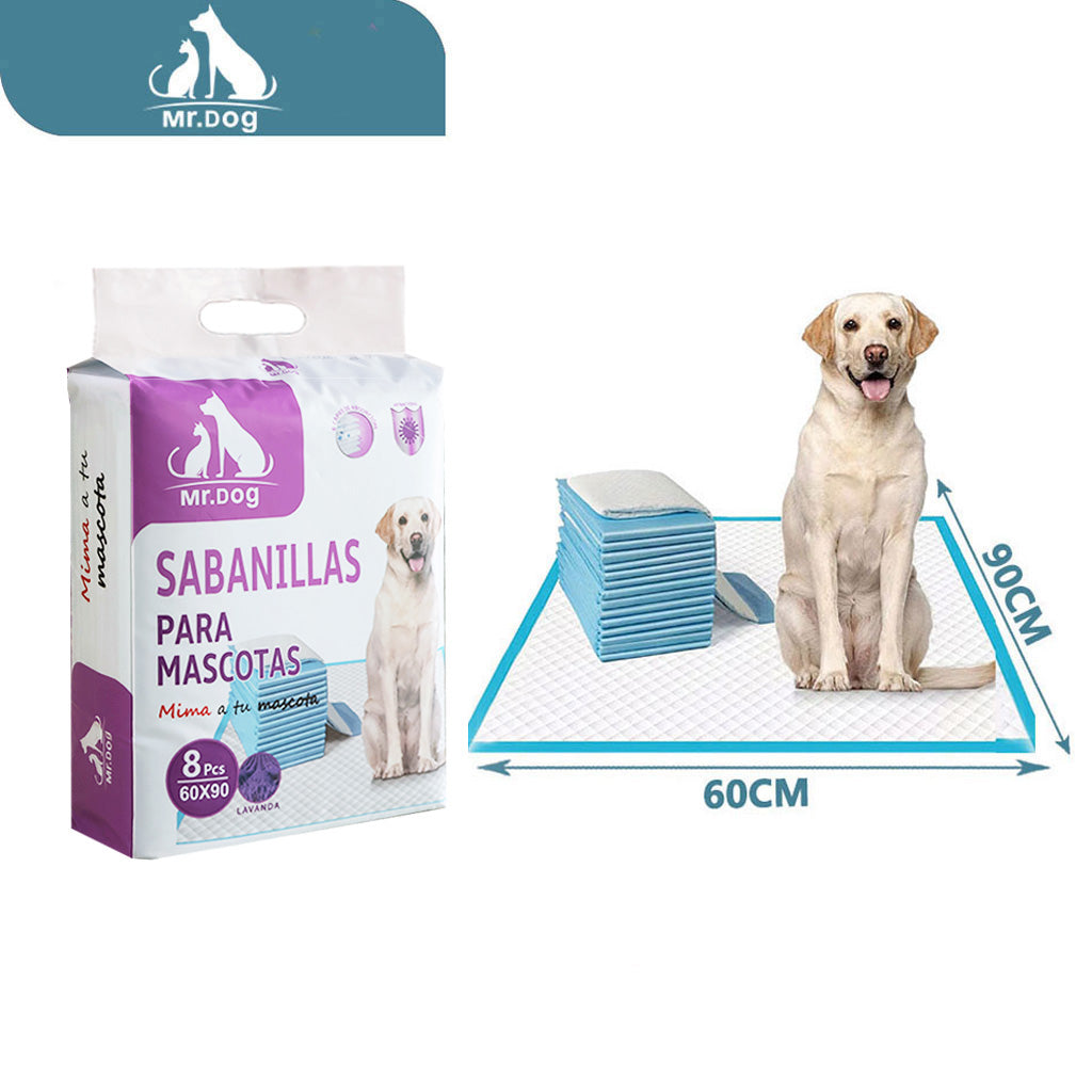 Sabanilla para orinar para perros y mascotas, 60×90 cm, 8 unidades, color lavanda paq. con 24 pzas