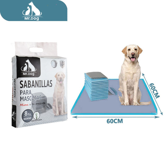 Sabanilla para orina de perro de carbón de bambú de cuatro patas, de tamaño normal, 60×60/8 piezas paq. con 30 pzas