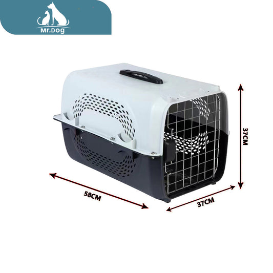 Transportadora para Mascotas Segura y Resistente Grande de 58x37x37cm Azul claro