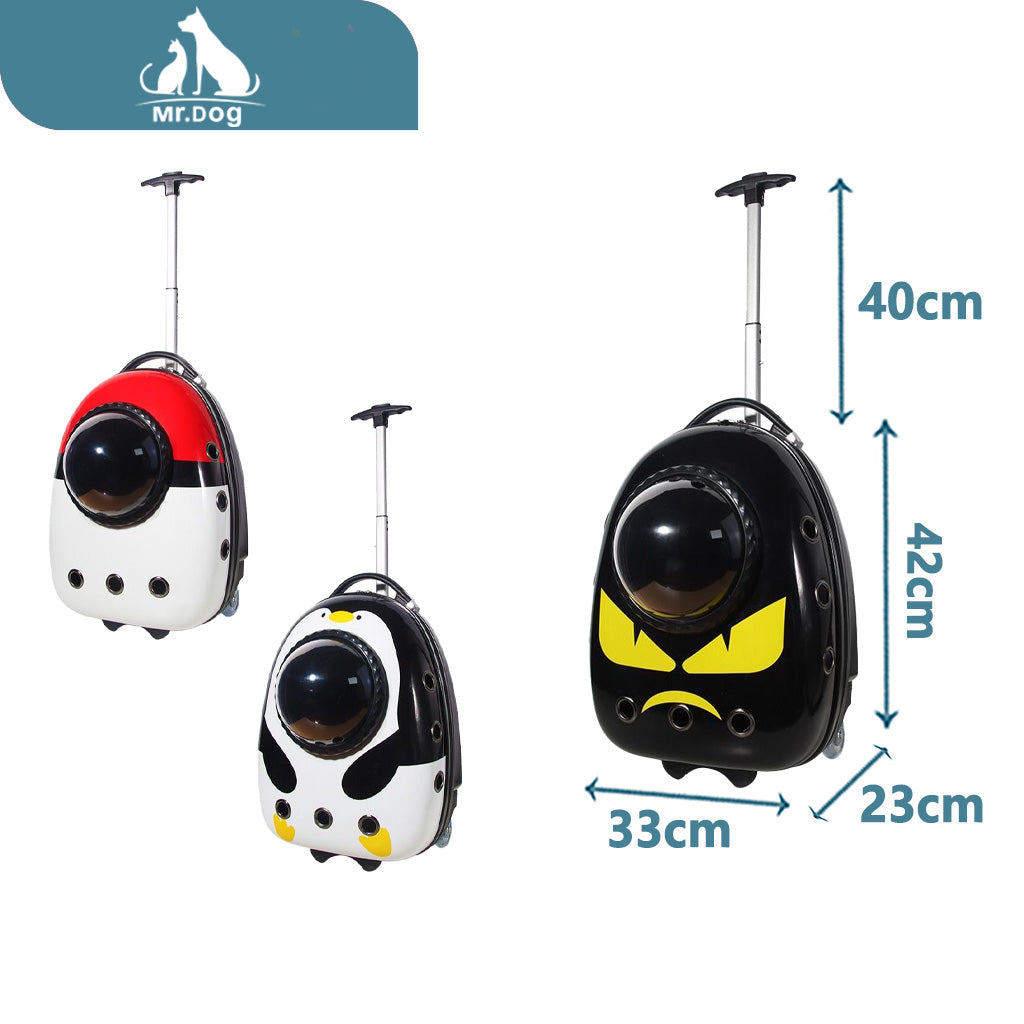 Transportadora Maleta con Ventana Tipo Cápsula para Mascotas con Ruedas | Mr.Dog
