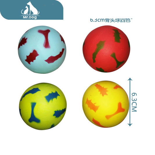 Juguete para mascota 85 g lisos bolas de hueso de 6,3 cm en cuatro colores paq. con 12 pzas