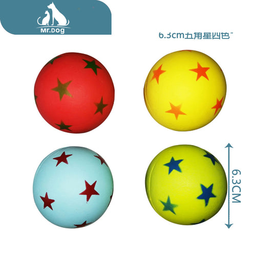 Juguete para mascota de cinco puntas de 6,3 cm, lisa, 85 g, en cuatro colores paq. con 12 pzas