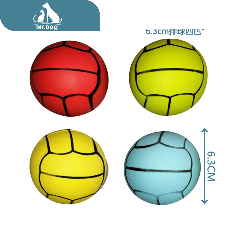 Juguete para mascota de voleibol lisa de 85 g y 6,3 cm en cuatro colores paq. con 12 pzas