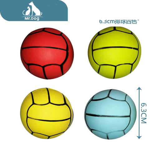 Juguete para mascota de voleibol lisa de 85 g y 6,3 cm en cuatro colores paq. con 12 pzas