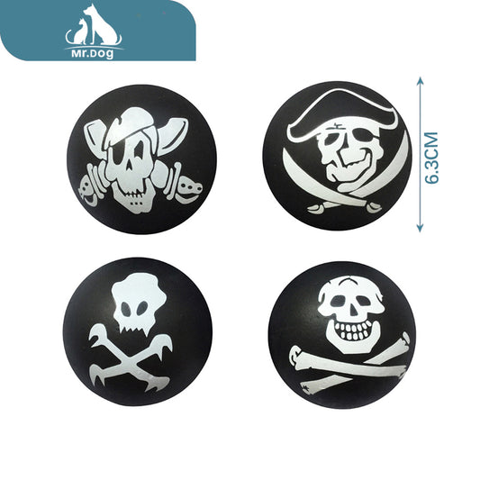Juguete de mascota 85 g de color liso cuatro bolas piratas de 6,3 cm paq. con 12 pzas