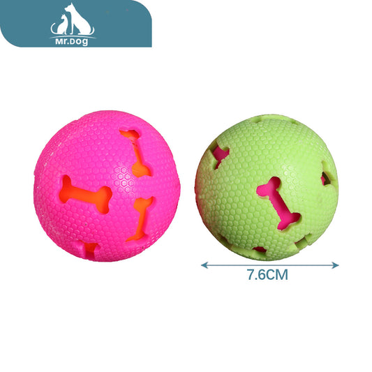 Juguete para mascota c065 bola de hueso hueca con sonda de 7,6 cm paq. con 12 pzas