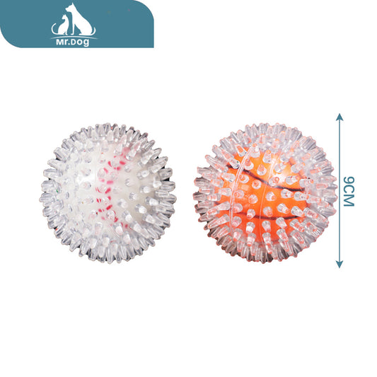 Juguete para mascota 73 pelota deportiva con espinas que contiene polvo de oro 9 paq. con 12 pzas