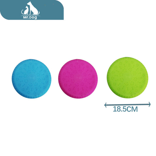 Juguete para mascota frisbee con huella pequeño 18,5×18,5 paq. con 10 pzas