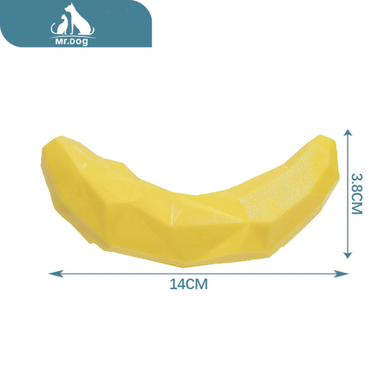 Juguete para mascota molar amarillo, naranja fuga de alimentos bola de fuga de alimentos tipo plátano de 38×140 mm paq. con 12 pzas