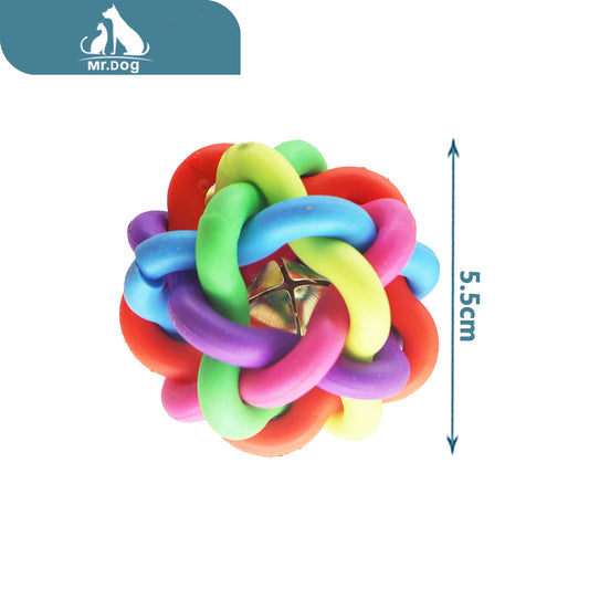 Juguete para mascota de campana de seis colores de 5,5 cm paq. con 12 pzas