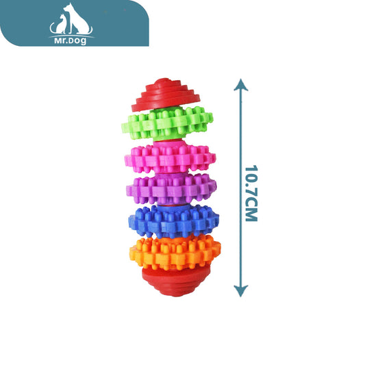 Juguete para mascota c034 eslabón giratorio de cinco colores 10,7×4,5 cm paq. con 12 pzas