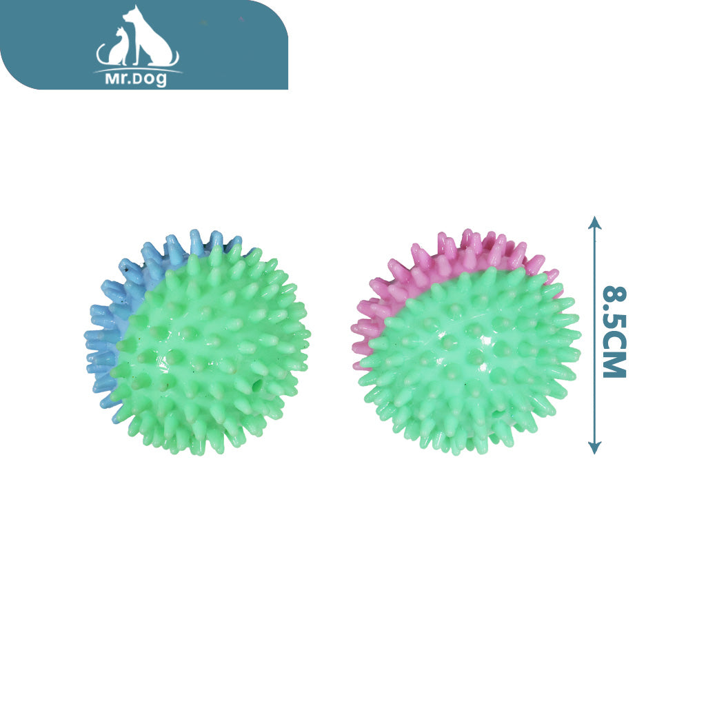 Juguete para mascota bola de espinas bicolor de 8,5 cm paq. con 12 pzas
