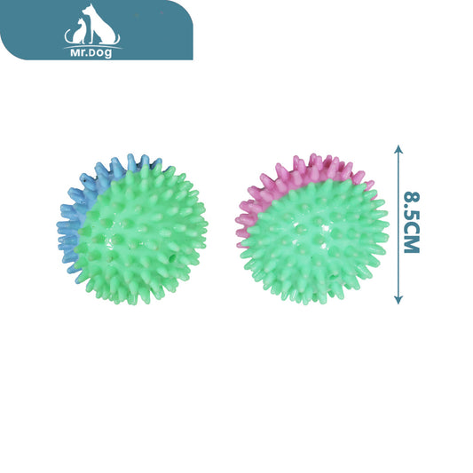 Juguete para mascota bola de espinas bicolor de 8,5 cm paq. con 12 pzas