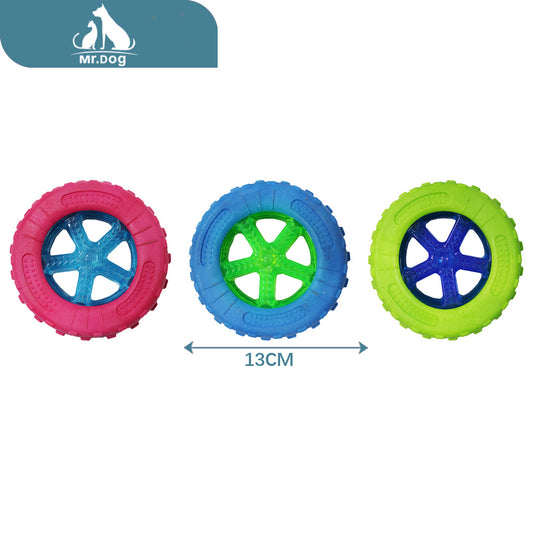 Juguete para mascota neumático sy0077tpr de 13 cm paq. con 12 pzas