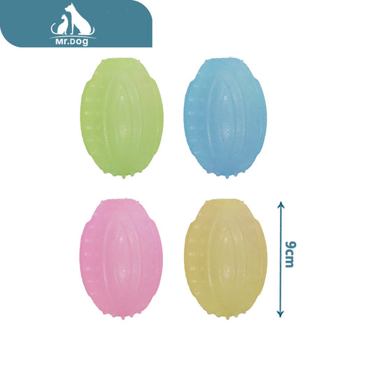 Juguete para mascota balón de rugby transparente t020 de 9×6,5 cm paq. con 12 pzas