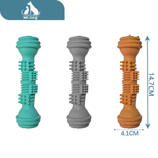 Juguete para mascota mancuerna de cuatro dientes para limpieza dental 14,7×4,1 cm 94,8 paq. con 12 pzas