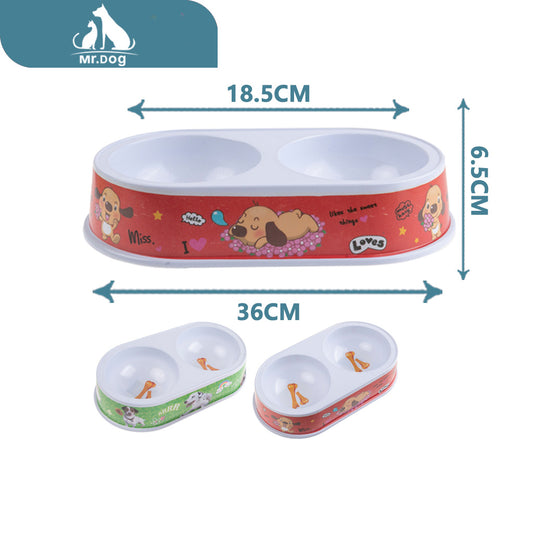 Plato para mascota cuadrícula doble ovalada 3618,56,5 paq. con 12 pzas