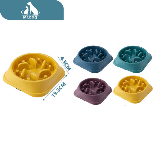 Plato para mascota 007 tazón de comida lenta de jungla pequeño de color contrastante a granel 19.34.3 paq. con 12 pzas