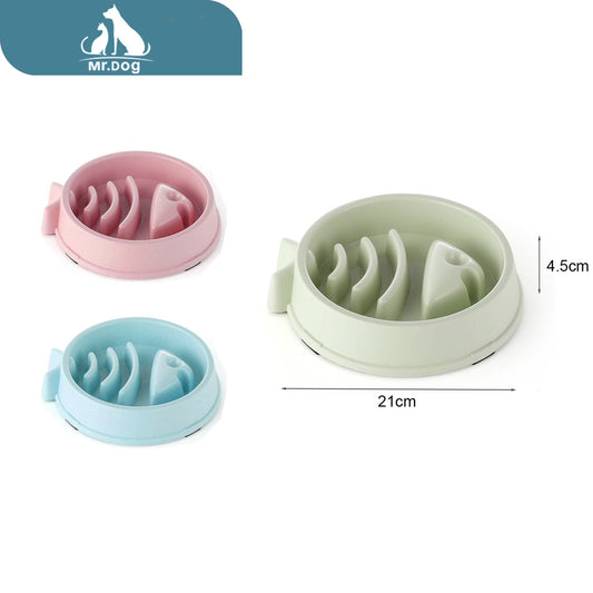 Plato para mascota 011 tazón de comida lenta con forma de espina de pescado a granel 21×4,5 paq. con 12 pzas